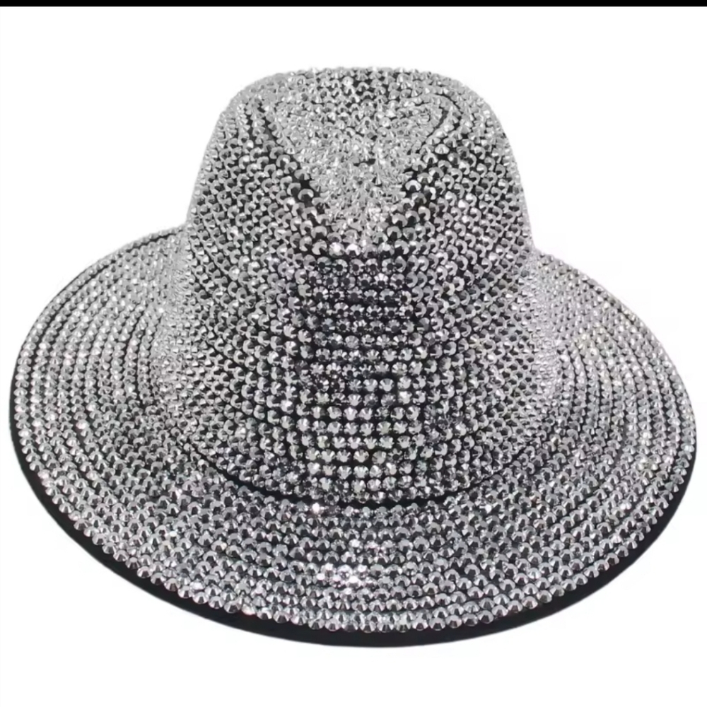 Glamorous Silver Rhinestone Hat - Picture 11 of 11
